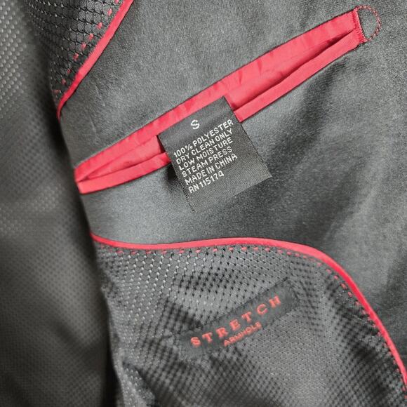 Mazari Tuxedo Jacket & Bowtie Sz S Black Red Floral Formal Holiday Evening - Picture 11 of 16